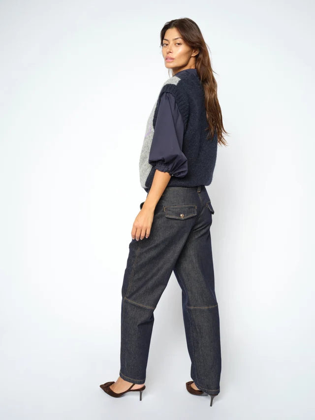 MMAymen Chino Denim Jeans | Boyfriend fit | Mid waist