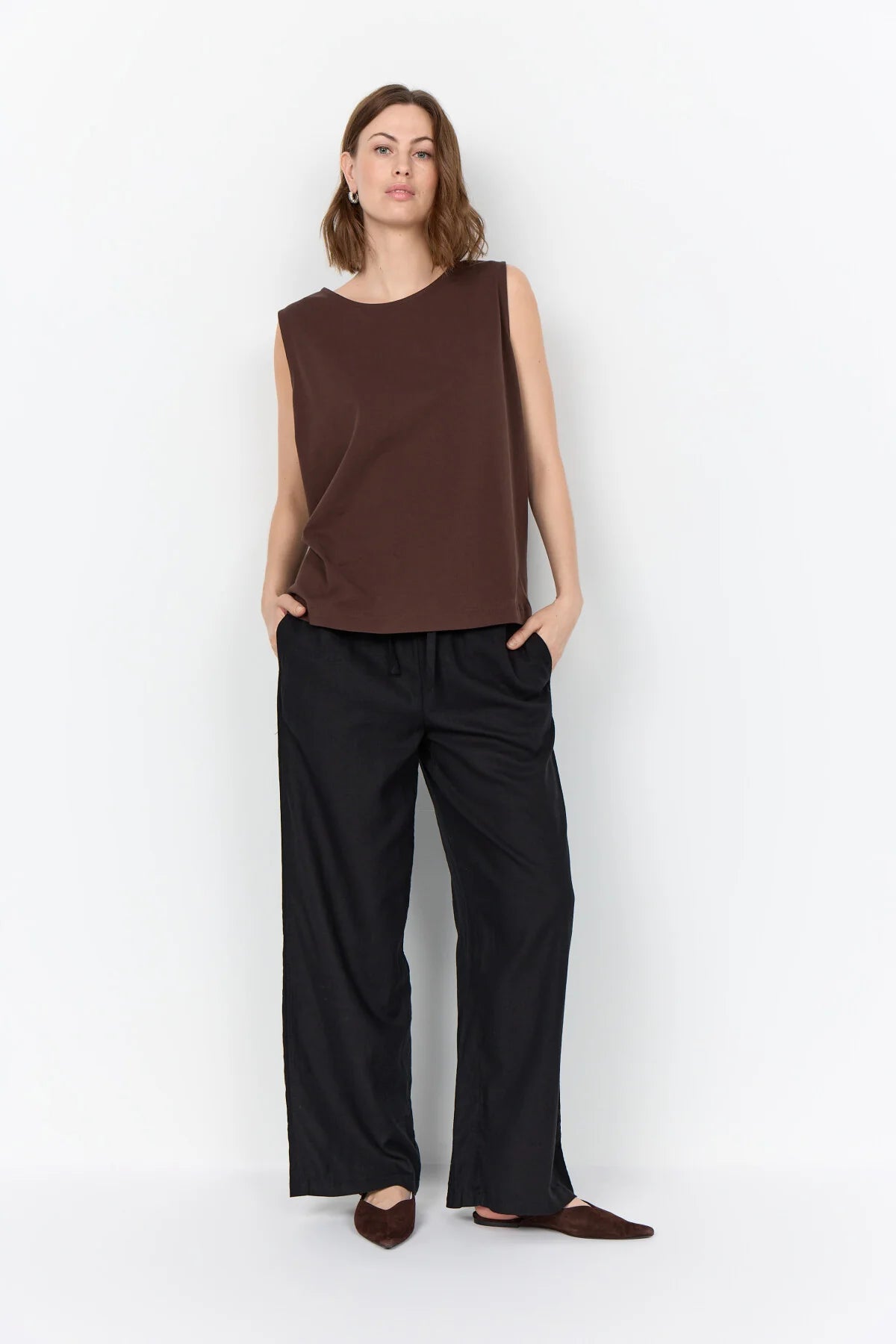 Wide Leg Linen Trousers