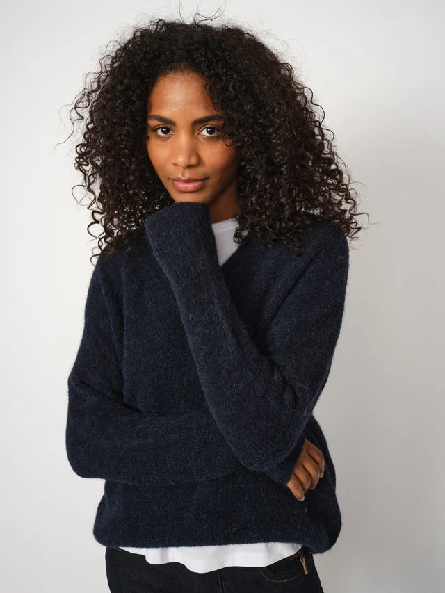 Relaxed V-Neck Knit Jumper