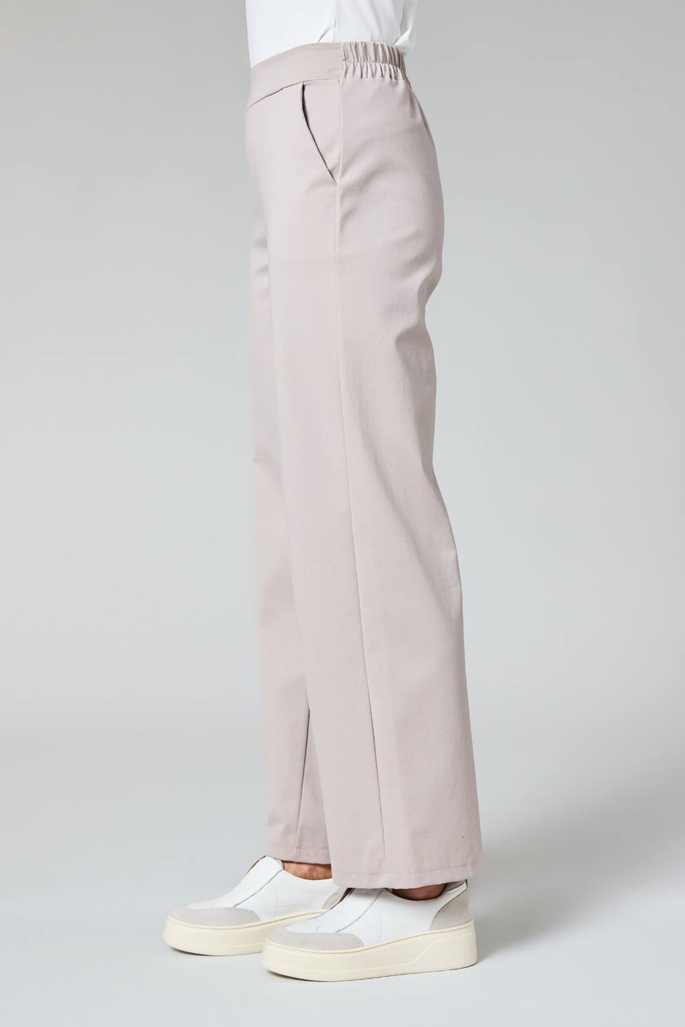 Wide Leg Pull-On Trousers